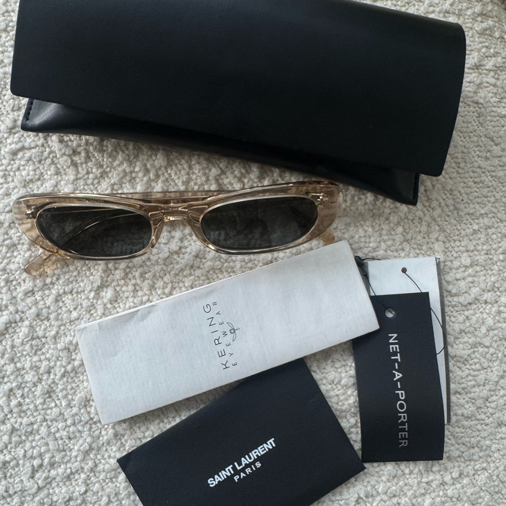 Saint Laurent Gold and Black Sunglasses